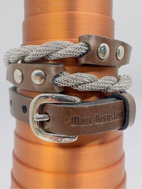 Marc Bernstein Mesh Leather Wrap Bracelet HTF